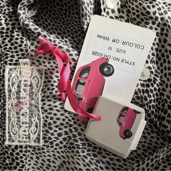 NWT Pink Martin leopard print ruffled mini shirtdress Size M - Picture 12 of 12